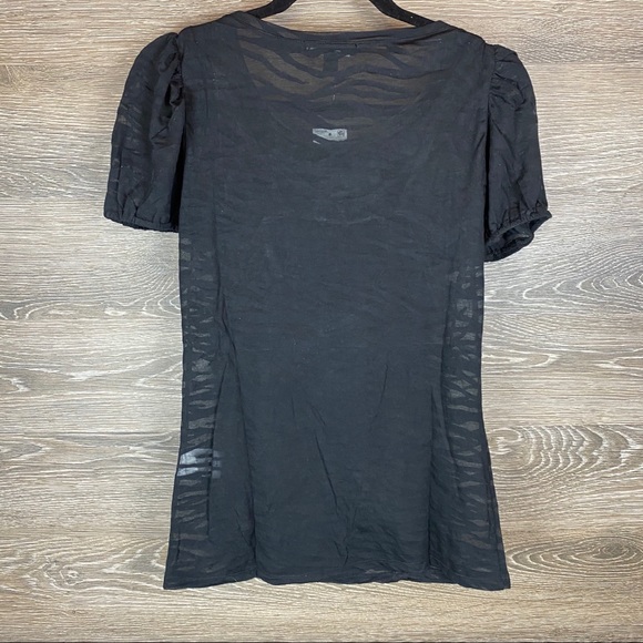 INC Sheer Zebra Print Puff sleeve Top NWT - Picture 4 of 4